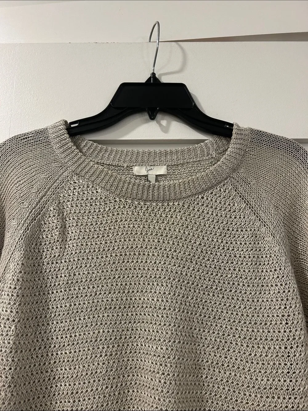 Joie Beige Linen Sweater, Size Large